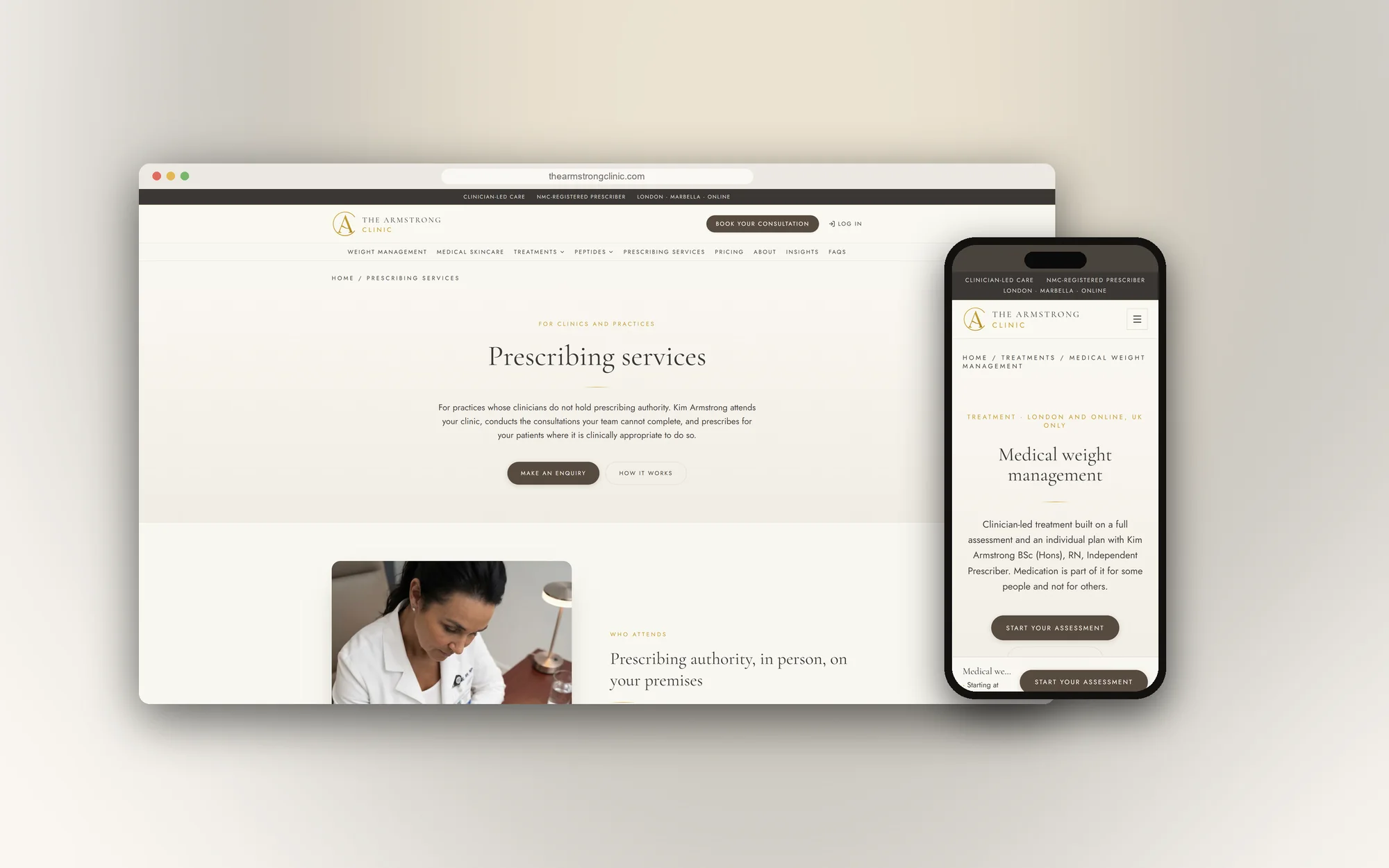 The Armstrong Clinic on desktop and mobile