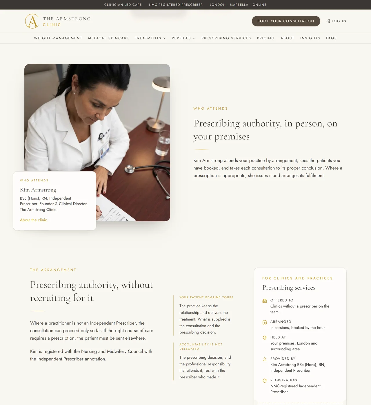 Prescribing services: Kim Armstrong attending partner practices as an Independent Prescriber